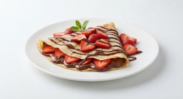 Nutella & Fresh Strawberries Crepes