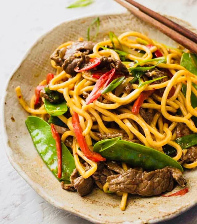 Beef, Black Bean Sauce with Soft Noodles