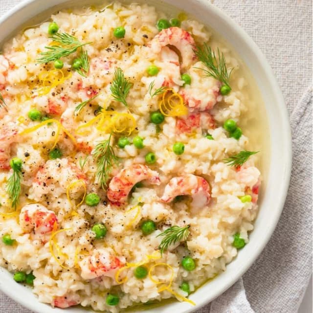 Spicy Seafood Peas & Chicken Risotto